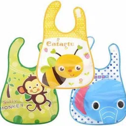 babygo Plastic Waterproof Baby Apron with Bib (Pack of 3) Random Color-picture-16