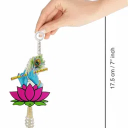 happy customise MDF Wall Hanging Krishna Bansuri for decor Festival Gift Wedding Decorations image 3