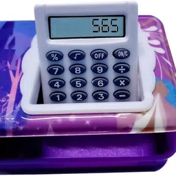 lanellie Plastic Pencil Box Dual Sharpener with Calculator, Double Sided Stationary Box Geometry Box image 5