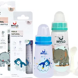 mylo Baby Feeding Bottles for New Born Babies with Spoon | Anti Colic - (125+250ml) - 375 ml-picture-19