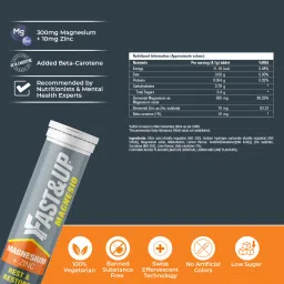 Fast & Up Magnesium Supplement +Zinc,Anti Stress,Muscle Recovery,Anxiety Relief- Lime&Lemon (3 x 20 Tablets) image 4