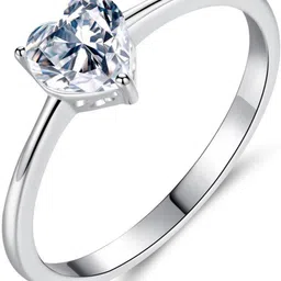 myki Style Queen Heart Shape Zircon Silver Plated Adjustable Ring for Women Sterling Silver Swarovski Zirconia Sterling Silver Plated Ring-picture-21
