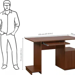 flipkart perfect homes studio Glide Engineered Wood Computer Desk image 4