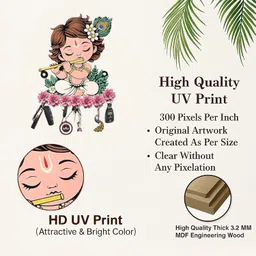 kaviart Little Krishna Wooden Wall Key Holder Decorative Key Hanger for Home Wood Key Holder image 3