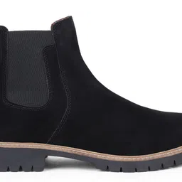 Louis Stitch High Ankle Suede Leather Black Chelsea Boots for Men Boots For Men image 4