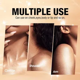 sildust Metallic Intense Pigmentation Golden Body & Face Shimmer Highlighter Powder Highlighter image 5