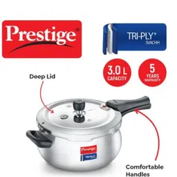 prestige SVACHH TRI-PLY HANDI 3 L Induction Bottom Pressure Cooker image 2