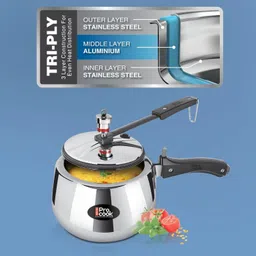 milton Pro Cook Triply Gas Friendly | Gasket Release 3 L Induction Bottom Pressure Cooker image 5