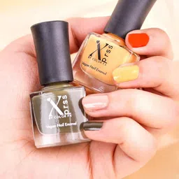 Color Fx Set of 2 Xprss Vegan Long-Lasting Nail Enamels 5 ml Each- Yellow Orange 307 - Transparent 313 image 3