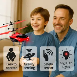 vezimon Remote control Helicopter with safety sensor, led light, charging battery image 2