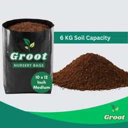 groot Nursery Plastic Poly for Gardening (Black) 10 X 12 inch (Pack of 75 PCS) Grow Bag image 2