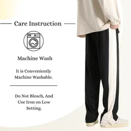 valley Men Striped Black, Beige Track Pants image 5