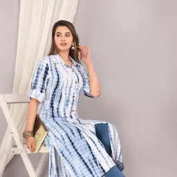 lee ropa Women Dyed/Ombre Viscose Rayon A-line Kurta-picture-11