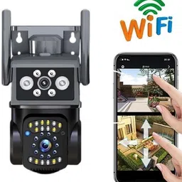SIOVS WiFi Dual Lens Home Security PTZ Camera HD Mobile Alerts Night Vision 2way Audio Security Camera image 1
