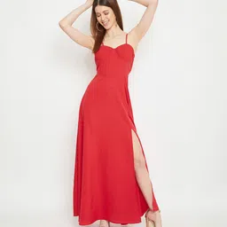 Women Maxi Red Full Length Dress-image-67