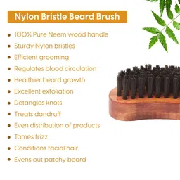 MATRA Men Set of 2 Professional Nylon Bristle Beard Brushes with Neem Wood - Brown image 3