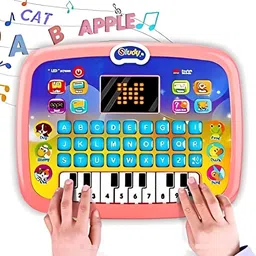 tagos bazar Computer with Piano for ABC & 123 Learning | 26 English Words | Kids Game Laptop-picture-11
