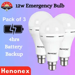 henonex 12W Bulbs – 3 Pack | Modern Lighting Solution 2 hrs Bulb Emergency Light-picture-16