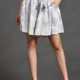 bstories Printed Women Blue, White Culotte Shorts-picture-21