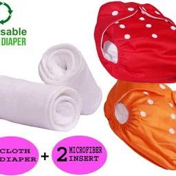 byloe Baby Reusable Cloth Diaper, Washable Adjustable Infants Nappy with Insert- (0-24 Months, Pad Included) - Pack/Combo of (2 Cloth Diaper+2 Microfiber Insert)-picture-45