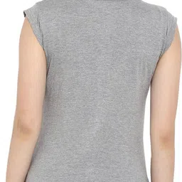 ap'pulse Pack of 2 Women Solid Round Neck Pure Cotton Dark Blue, Grey T-Shirt image 2