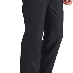 park avenue Men Regular Fit Black Polyester Trousers image 2