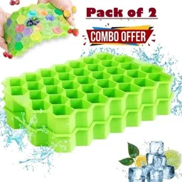 homzview 2Pcs Soft Flexible Silicone Honeycomb Shape ice cube maker tray Molds 37 Grids Green Silicone Ice Cube Tray-picture-28