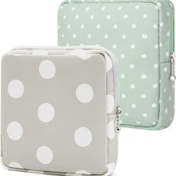 Women Silver, Green Cosmetic Bag-image-13