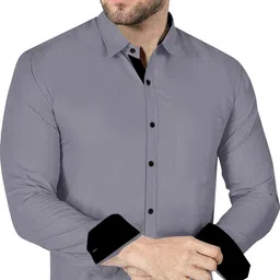 ethnic trendz Men Regular Fit Solid Spread Collar Casual Shirt image 3