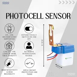 vinesto Day/Night Motion Sensor Energy-Saving, 220V, 10A, Automatic Light Control Timer Smart Switch image 3