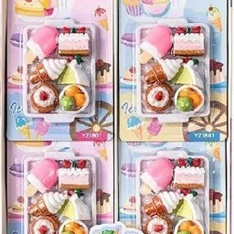 cpm Colorful Desserts Eraser, 6pc Set for Kids, Educational Stationery Non-Toxic Eraser image 2