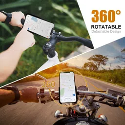 hench 360 Degree Rotating Mirror Universal Bike Mount Holder Version 2 Metal Body Bike Mobile Holder image 5
