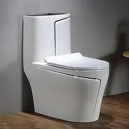 clayplus Ceramic Shining white commode with Black Finishing Line and Round Flush Button Ceramic Shining white commode with Black Finishing Line and Round Flush Button Western Commode-picture-11