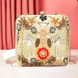 fashion overseas Party Beige Clutch-picture-10
