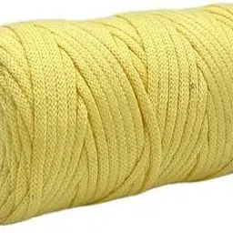 bobbiny Knitted Braided Light Yellow Crochet 100 Meter,3MM Macrame Thread Cotton Cord image 2