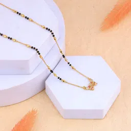 maira 925 Sterling Silver 18k Gold Plated Black Mani Mangalsutra for Women Sterling Silver Mangalsutra-picture-11