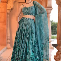 purvaja Printed Semi Stitched Lehenga Choli-picture-13