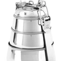 namo international Stainless Steel Pyramid Lunch Box 3 Containers Lunch Box image 1