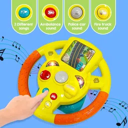 acarya Steering Wheel Toy for Kids Simulation Driving Car with Light & Sound Toys image 2