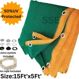 sse (15Ft'x5Ft')- Green Shade Net, 50% Sunlight Block For Gardening/Plants/Balcony Portable Green House-picture-14