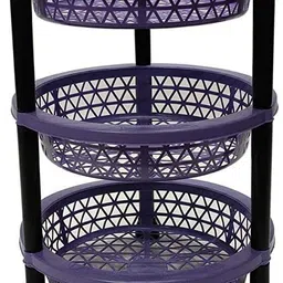 collectrio Kitchen Rack Basket for Office Use Fruits and Vegetable (Plastic, Multicolor) Plastic Kitchen Trolley image 4