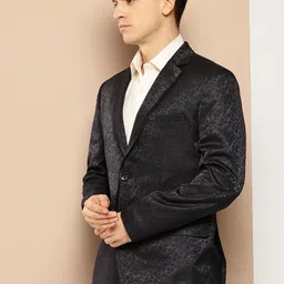 invictus Men Self Design Double Breasted Party Blazer image 3