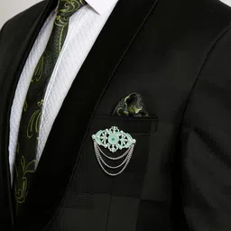 Hashburys Green & Gold Vintage Chain Brooch image 3