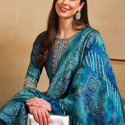 ahika Women Silk Blend Kurta Pant Dupatta Set-picture-27