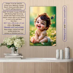 print products Little Bal Gopal Posters For Pregnant Women | Religious Posters | Krishna Poster | Multicolor Photographic Paper image 4