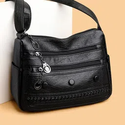 diva dale Black Women Sling Bag Stylish Trendy Spacious Cross-Body Multi-Pockets-picture-13