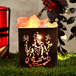 global aroma Metal Basket Himalayan Rock Salt Lamp for Positive Energy, Vastu, Healing, Harmony, Purification, Best Wellness Table Lamp-picture-15