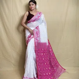 Woven Jamdani Cotton Silk Saree-image-1