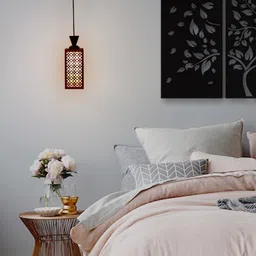 shyam enterprises Wooden Hanging Thali Lamp Elegance for Home Decor and Festive Celebrations Ceiling Light Ceiling Lamp image 4