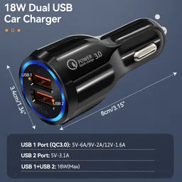 teckle 38 W Qualcomm 3.0 Turbo Car Charger image 3